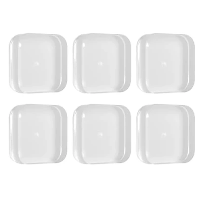 Imagen de 6 topes transparentes para tiradores de puerta, protectores pared, autoadhesivos, silicona, pared