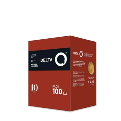 Imagen de Delta Q Cápsulas de Café Molido Qalidus 100 Intensidad 10 Compatibles con Cafeteras Espresso Intenso Notas Caramelo