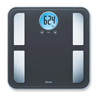Imagen de Beurer BF195 Báscula de baño diagnóstica con pantalla LED azul, color negro