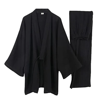 Imagen de un brand Kimono japonés para Hombre, Suelto, Informal, el hogar, Pijamas, Ropa de Dormir, Talla XL O35