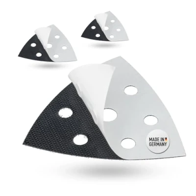 Imagen de DFS Juego de 3 velcro repuesto para lijadora delta, 93 x mm, 6 agujeros, unidades, triángulo autoadhesivo triangular