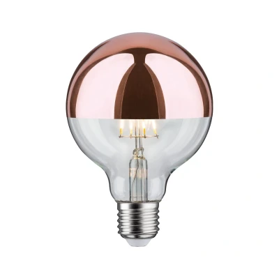 Imagen de Paulmann 28674 lámpara LED filamento G95 7 vatios Bombilla cúpula Espejo Cobre 2700 K Blanco cálido E27, 6.5 W, Kopfspiegel Kupfer, 1 Stück (1er Pack)