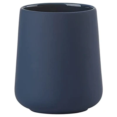 Imagen de Zone Denmark Nova One Vaso para Cepillo de Dientes (cerámica, Revestimiento Suave al Tacto, diámetro 8 cm, Altura 10 cm), Color Azul