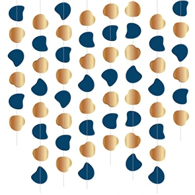 Imagen de Folat 66027 Guirnaldas de techo Elegant Verdadera azul 8 piezas, color nautical blue, happy birthday