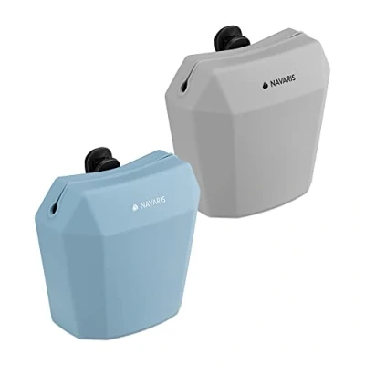 Imagen de Navaris Bolsas de premios para Perro Set 2X riñonera pequeña chuches Perros Bolsa Porta Comida adiestramiento Azul y Gris