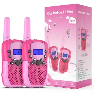 Imagen de Kearui Juguetes para Niñas de 3 8 Años,Walkie Talkie Niños Canales LCD Pantalla Función VOX Larga Distancia 3KM,Regalos o a12 Años