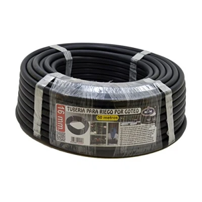 Imagen de S&amp;M 010057 Tubería de riego por goteo polietileno Ø 16 mm x 50 metros, color negro