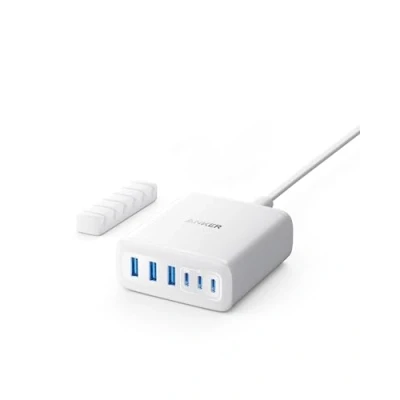 Imagen de Anker Cargador USB C, Estación de Carga 6 Puertos con Salida 112 W, para iPhone 16/16 Plus/16 Pro/16 Pro Max/15/14/13 Series, MacBook Air, Pixel, Galaxy, iPad y Más (Cable no Incluido)