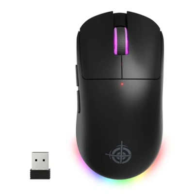 Imagen de ATTACK SHARK X Magic Refiner G6 Ratón Inalámbrico para Juegos, 72g Ligero, 24000 dpi, Frecuencia de Sondeo 1000 Hz, Bluetooth/2,4 G, RGB, Batería 750 mAh, con Cinta Agarre PC/Mac Negro