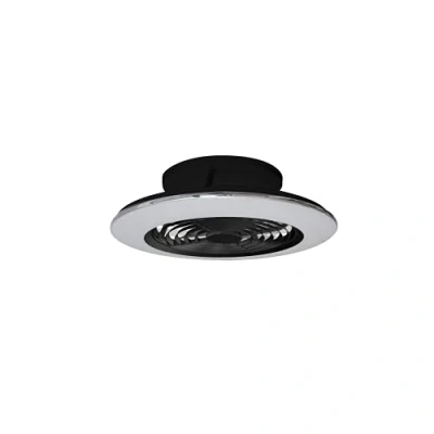 Imagen de Mantra Iluminación. Modelo ALISIO MINI. Ventilador y plafón de techo 52,5 cm diámetro en color negro. Fuente luz LED 70W 2700K 5000K 4900lm. 30W