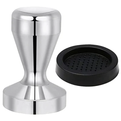 Imagen de Vicloon Café Tamper, 51mm Prensadores de con Base Silicona, 304 Acero Inoxidable Espresso Se Utiliza para Prensar Espresso, Imprescindible Los Baristas