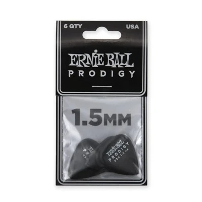 Imagen de Ernie Ball Prodigy Púas para guitarra, 1,5 mm, estándar, 6 unidades, color negro