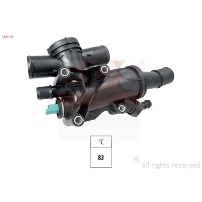 Imagen de EPS 1.880.748 Termostato, refrigerante 83 Made in Italy OE Equivalent con junta PEUGEOT: 308 I Hatchback, 407 Berlina, 307 FORD: Focus 2