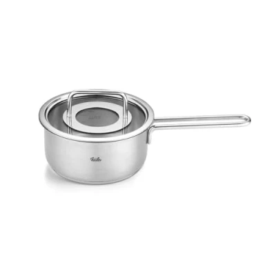 Imagen de Fissler Pure Collection Cazo de Acero Inoxidable (de 1,4 L y 16 cm Diámetro) con Tapadera Vidrio, Escala Interna, Inducción