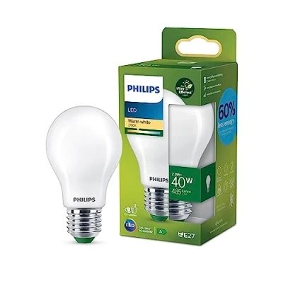 Imagen de Philips Bombilla LED Mate Eficiente, Casquillo E27 2.3W, 485 Lúmens, Luz Blanca Cálida 2700k, Clase Energetica A
