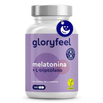 Imagen de Triptofano con Melatonina y Magnesio 240 Cápsulas Complex Vitamina B6 120 noches Máxima Dosis Sueño Para dormir bien 100% natural, efectivo vegano