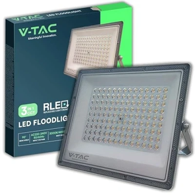 Imagen de V TAC Foco LED Exterior 100W [Chip Samsung + Tecnología RLE] 8150 Lúmenes IP65 Proyector para Casa, Jardín, Garaje, Almacén Luz CCT 3 EN 1 Cálido, Neutro, Frío