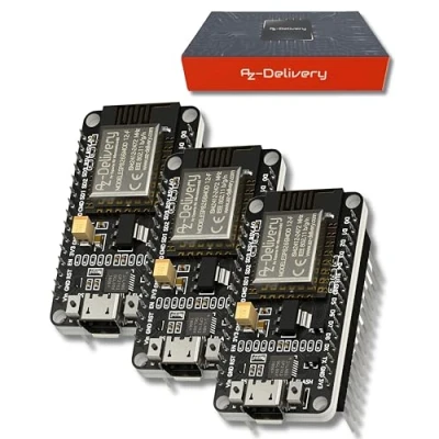 Imagen de AZDelivery 3 pcs ESP8266 ESP 12F NodeMCU Amica V2, Modulo WiFi IoT con CP2102, Placa de Desarrollo Compatible Arduino E Book Incluido!