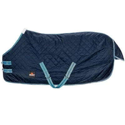 Imagen de Start Pony manta para establo de caballo, caballos, transición con forro polar o relleno en 0 g, 100 g (azul oscuro/azul, 125 cm (100 g/m², g/m²)