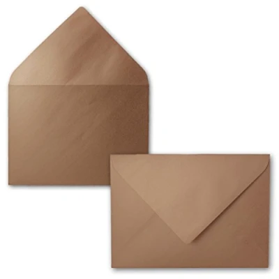 Imagen de FarbenFroh Sobres metalizados de color bronce metálico, 50 unidades, brillo metalizado, DIN C5, 22,9 x 16,2 cm, adhesivo húmedo, sin ventana, tarjetas Navidad, felicitaciones