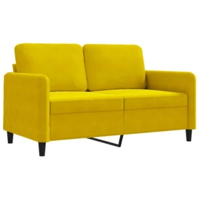 Imagen de vidaXL Sofá de 2 Plazas, Asiento Tapizado con Respaldo Reposabrazos, Relax Descanso Televisión, Mueble para Salón, Terciopelo Amarillo