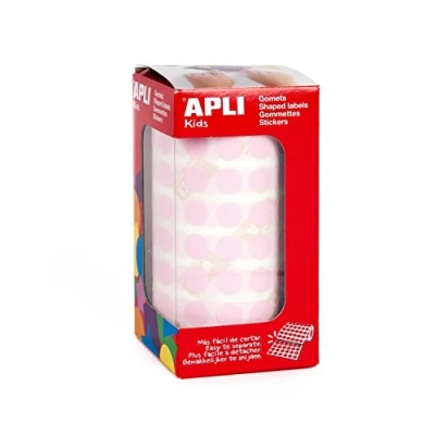 Imagen de APLI Kids Rollo de gomets redondos 15 mm, color rosa (11484)