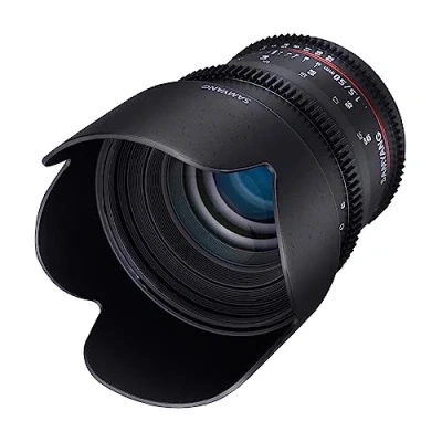 Imagen de Samyang F1311101101 Objetivo para vídeo VDSLR Canon EF (Distancia Focal Fija 50mm, Apertura T1.5 22 AS UMC, diámetro Filtro: 77mm), Negro