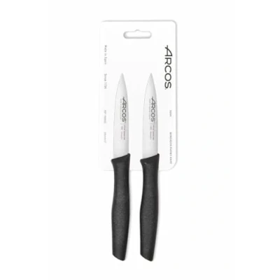 Imagen de Arcos Serie Nova Set 2 pzas. Cuchillos Mondadores Hoja de Acero Inoxidable 85 mm Mango Polipropileno Color negro