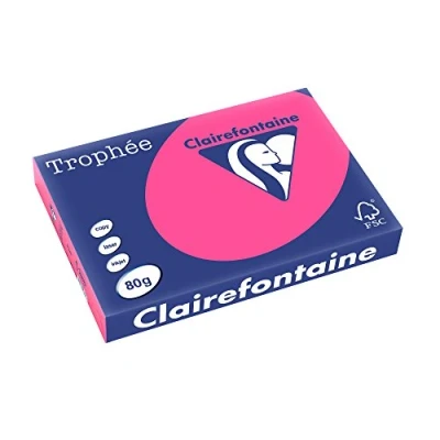 Imagen de Clairefontaine Trophée Resma de papel, 80 gr/m², 500 hojas, A3 (42 x 29.7 cm), color rosa flúor
