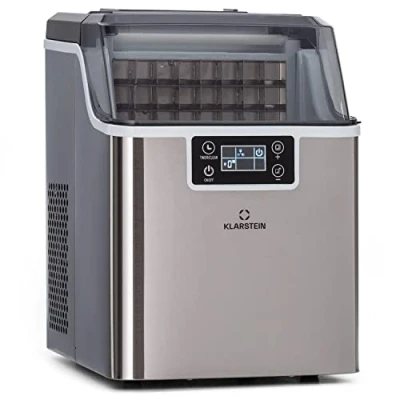 Imagen de Klarstein Maquina de Hielo para Encimera, Hacer Cubitos Domestica, Producción 20 kg., Depósito Agua Capacidad 3,2 l. Auto Limpieza, Ice Maker Sobremesa, Grande y Pequeño