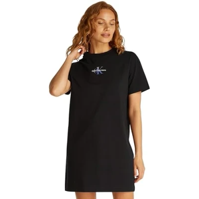 Imagen de Calvin Klein Jeans Gradient Monologo TEE Dress Vestido ligero, Mujer, Talla: XS, Black