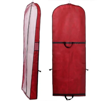 Imagen de HIMRY Kaxin KXB 101 Bolsa portatrajes (para vestidos de novia o fiesta, trajes, abrigos, aprox. 180 cm, cierre cremallera, 2 bolsillos para accesorios), color rojo oscuro
