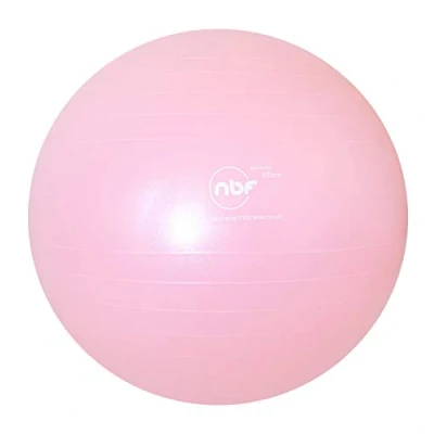 Imagen de NBF Pelota de Gymnasia 65cm, Balón Ejercicio, Nacimiento, Incluye Bomba e Instrucciones para el Embarazo, Ejercicio y Parto 65cm Rosa