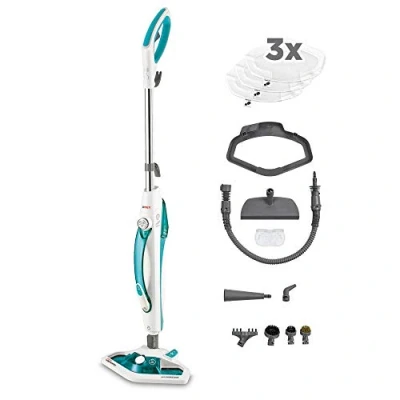 Imagen de Escoba de vapor Polti Vaporetto SV450 Double, 0.3 l, 1500 W, Hasta 5 bares, 2.7 m², Blanco y verde