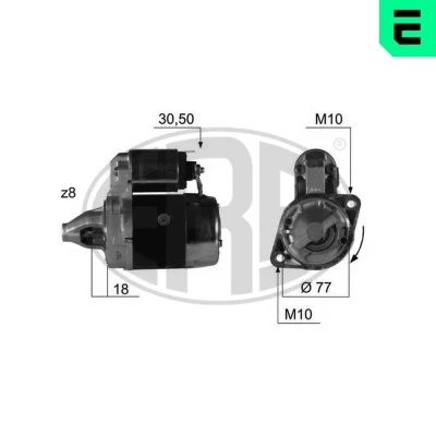 Imagen de ERA 220382A Motor de arranque 12 0,9 8 MITSUBISHI: PAJERO 2, L200 III Pick up, L400 / Space Gear Bus, HYUNDAI: Matrix, Getz, ACCENT KIA: RIO 2