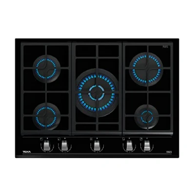 Imagen de Placa de Gas Teka GZC 75330 XBN, 5 zonas, natural, ExactFlame, 70 cm, Negro