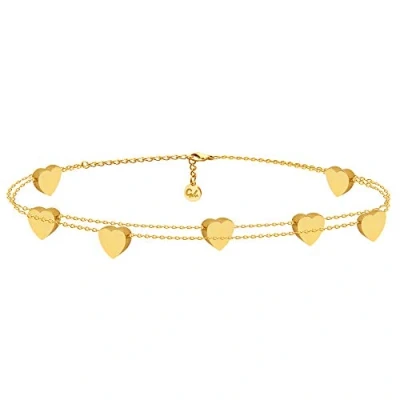 Imagen de GD GOOD.designs Pulsera Corazón Oro para Señoras I Dama de Honor con Corazones Filigrana Ajustable Amistad en