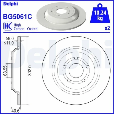 Imagen de Disco de freno DELPHI BG5061C