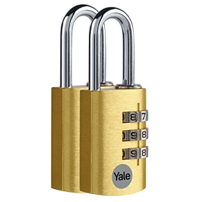Imagen de Yale YE3CB/28/126/2/GO Candado de Combinación Aluminio 28 mm PK2 con Efecto Oro