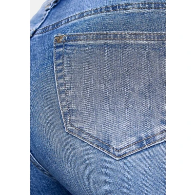 Imagen de Elara Pantalón Elástico de Mujer Skinny Fit Jegging Chunkyrayan Azul Oscuro H08 Dk.Blue 48 (4XL)