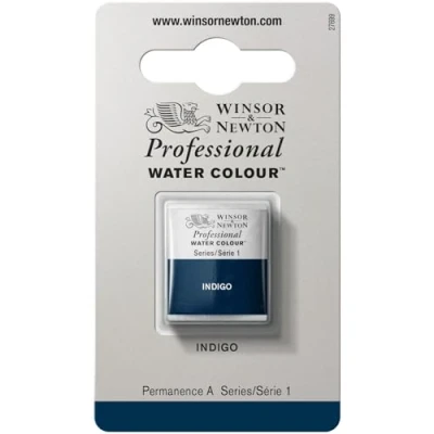 Imagen de Winsor &amp; Newton Acuarela Profesional Pintura de Acuarela, Alta Luminosidad, Resistente a la Luz, Calidad Archivo, 1/2 Godet, Color Índigo
