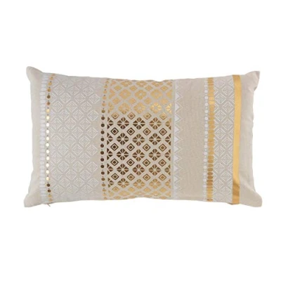 Imagen de Douceur d&#039;Intérieur Suave Interior, Funda de cojín e inserción 60 x cm Terciopelo Estampado Dorado, Panazio