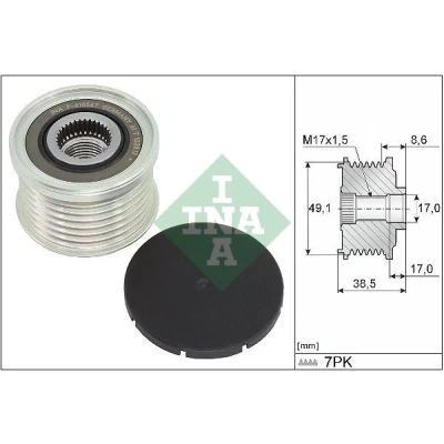 Imagen de INA 535 0344 10 Rueda Libre Alternador se requiere herramiente especial para montaje RENAULT: Megane 4