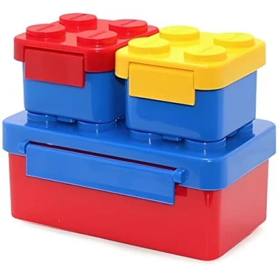 Imagen de Mevsim Store Fiambrera infantil de versátil con caja Bento Box plástico clip para guardería 3 compartimentos Niños