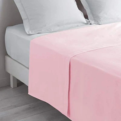 Imagen de Douceur d&#039;Intérieur Sábana Plana para 2 Personas (240 x 300 cm), Color Rosa Claro