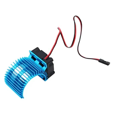 Imagen de WANGCL Sky Blue RC Motor Disipador de Calor con Ventilador refrigeración para 540 550 Brush 3650 3660 sin escobillas Car Crawler Enchufe JST