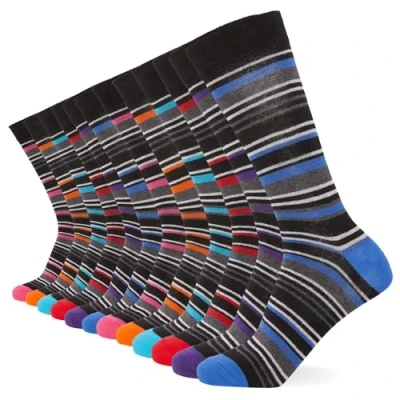 Imagen de FM London (paquete de 12) Calcetines hombre, Rayas Multicolores, 39 46 EU