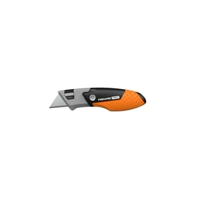 Imagen de Fiskars Pro Cúter Universal Plegable Compacto, Longitud 12 cm, Acero Inoxidable/Plástico, Negro/Naranja, CarbonMax, 1062939