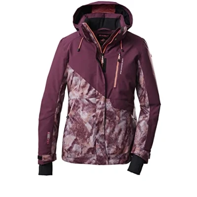 Imagen de Killtec Women&#039;s Chaqueta de esquí/chaqueta funcional con capucha cremallera y protección contra la nieve KSW 145 WMN SKI JCKT, dark plum, 38, 38625 000