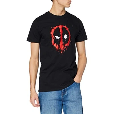 Imagen de MARVEL Camiseta Manga Corta Deadpool Paint Logo Negro S